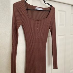 long sleeve midi dress